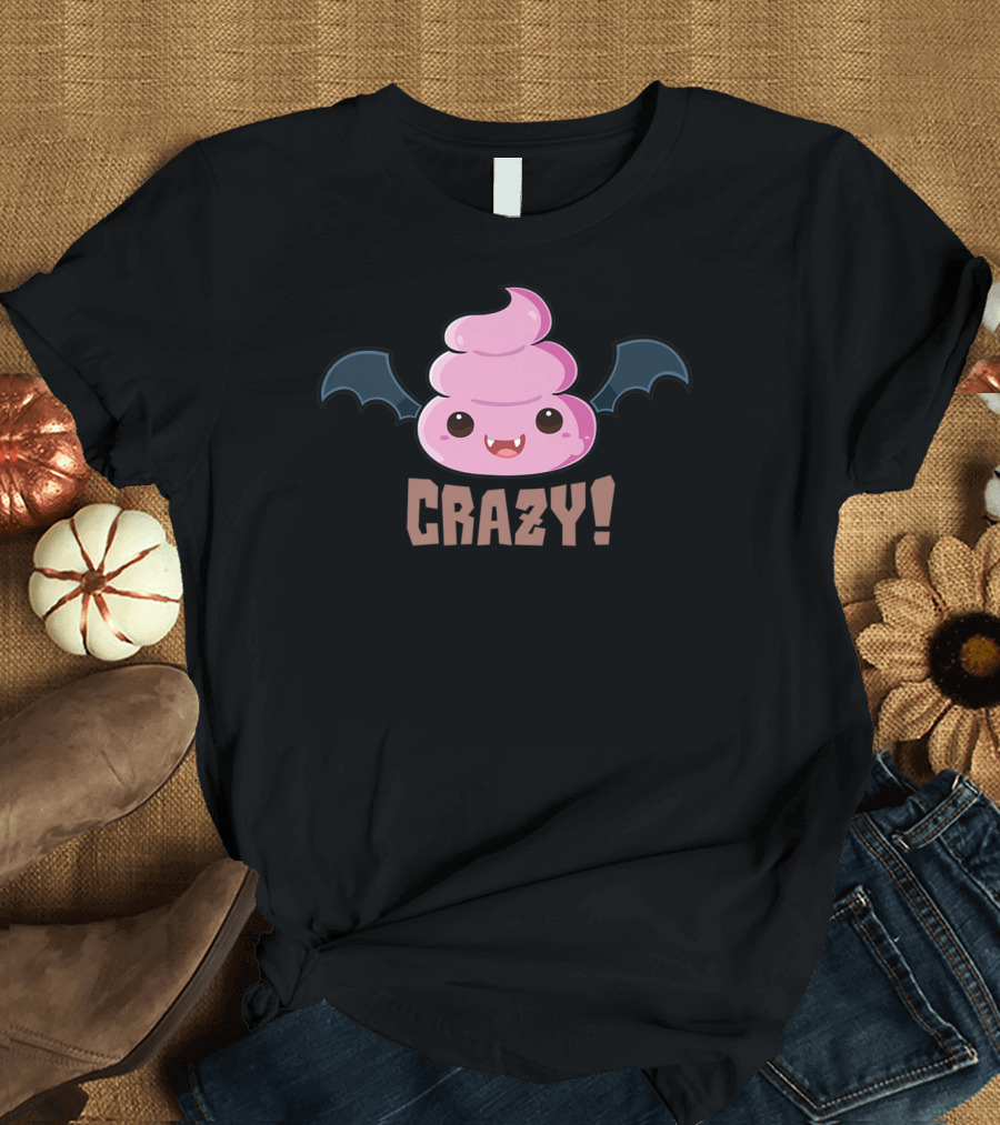 Crazy Bat Poop Emoji Vampire Poo T-Shirt
