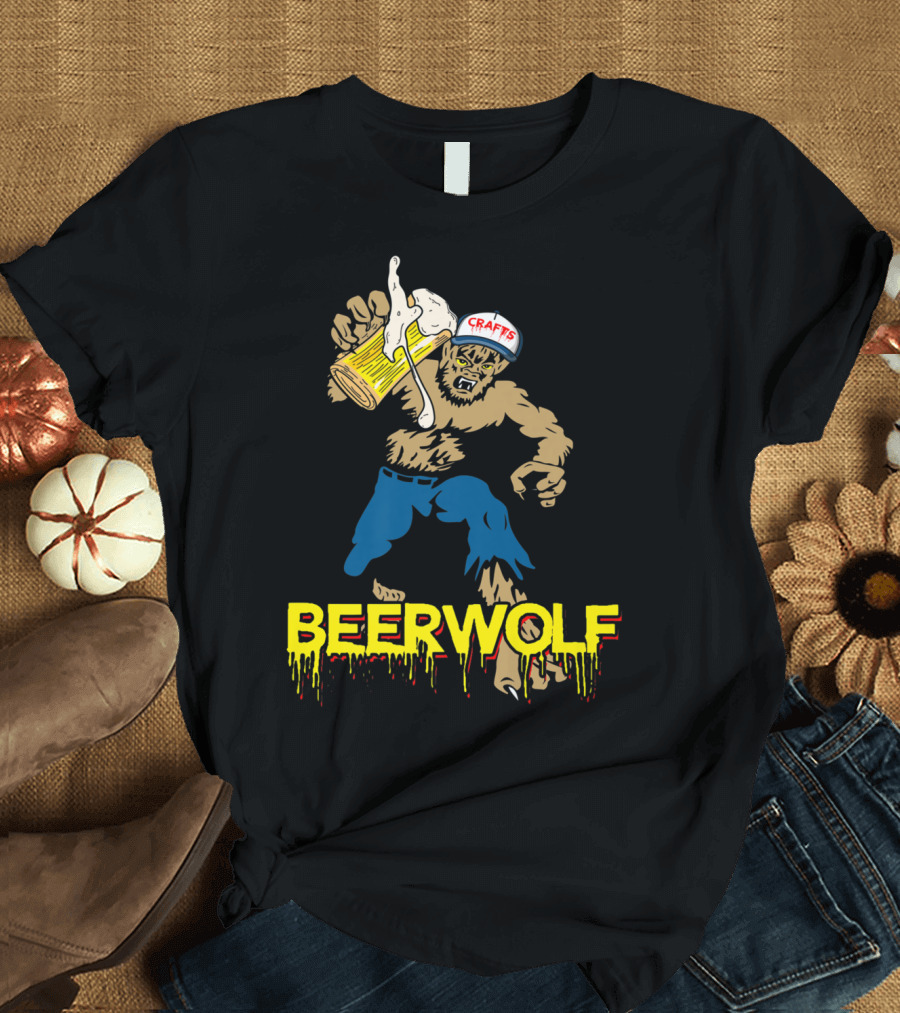 BEERWOLF Crafts Wolf With of Beer T-Shirt