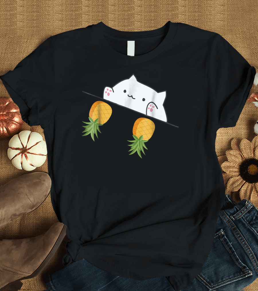 Bongo Cat Playing Pineapple Bongos T-Shirt
