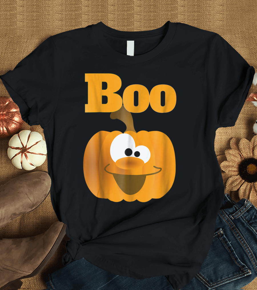 Boo Pumpkin Face Halloween T-Shirt