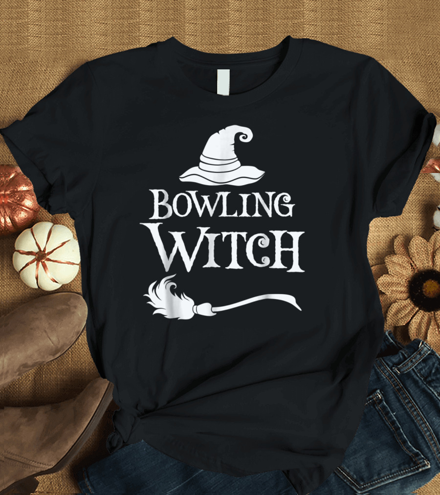 Bowling Witch Hat and Broomstick T-Shirt