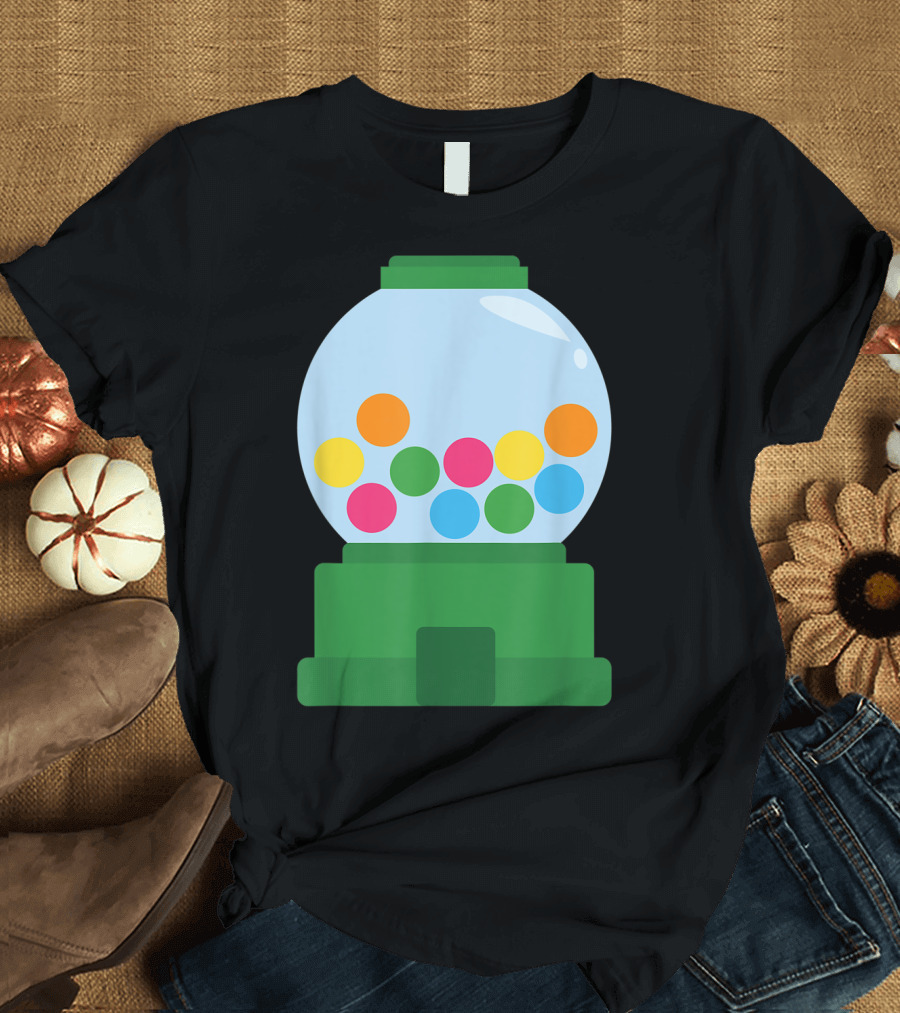 Bubble Gum Dispenser Costume Candy Chew Gumball Machine T-Shirt