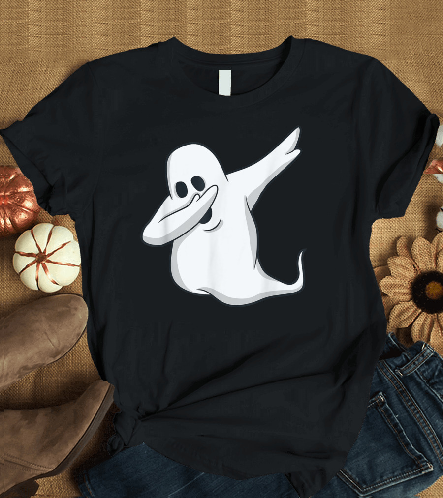 Dabbing Ghost Funny Halloween Dab Kids Boys Ghost T-Shirt