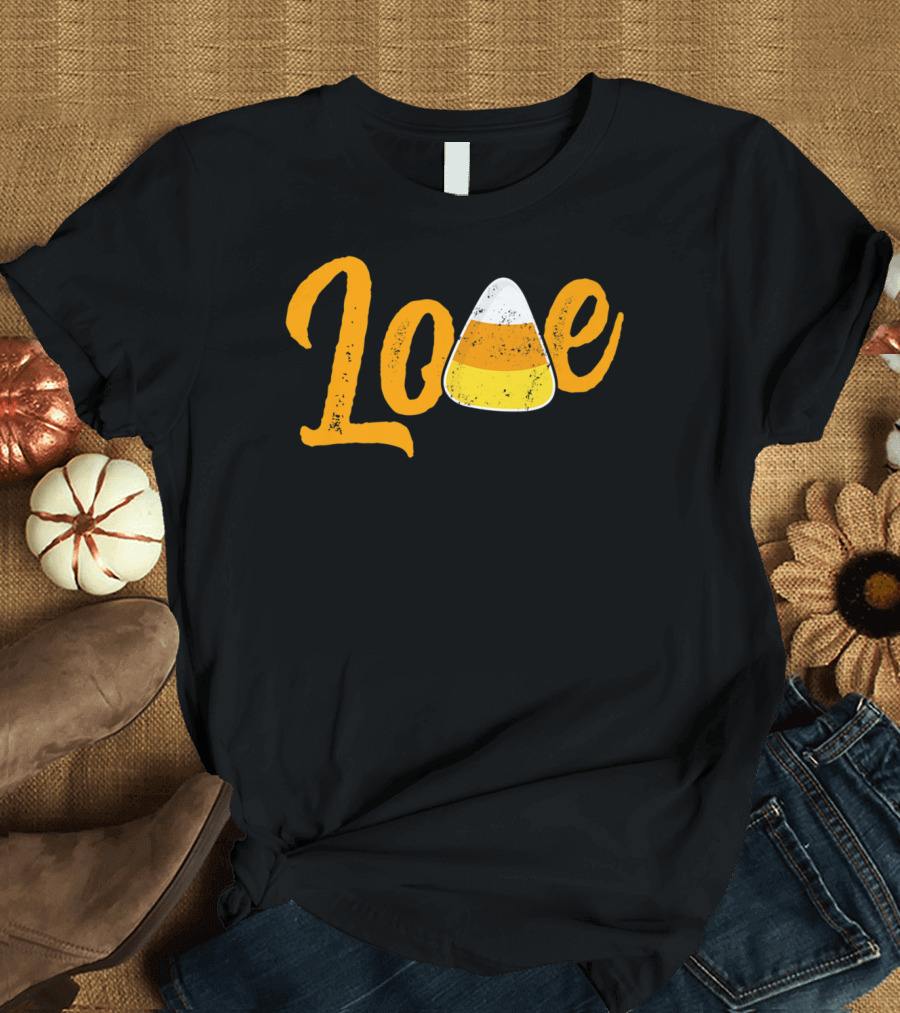 Love Candy Corn Halloween Trick Treat Party Orange T-Shirt