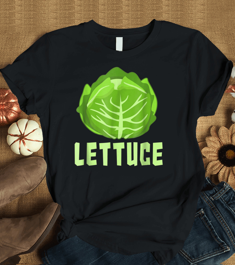 Halloween Lettuce Matching Ghostly Green T-Shirt