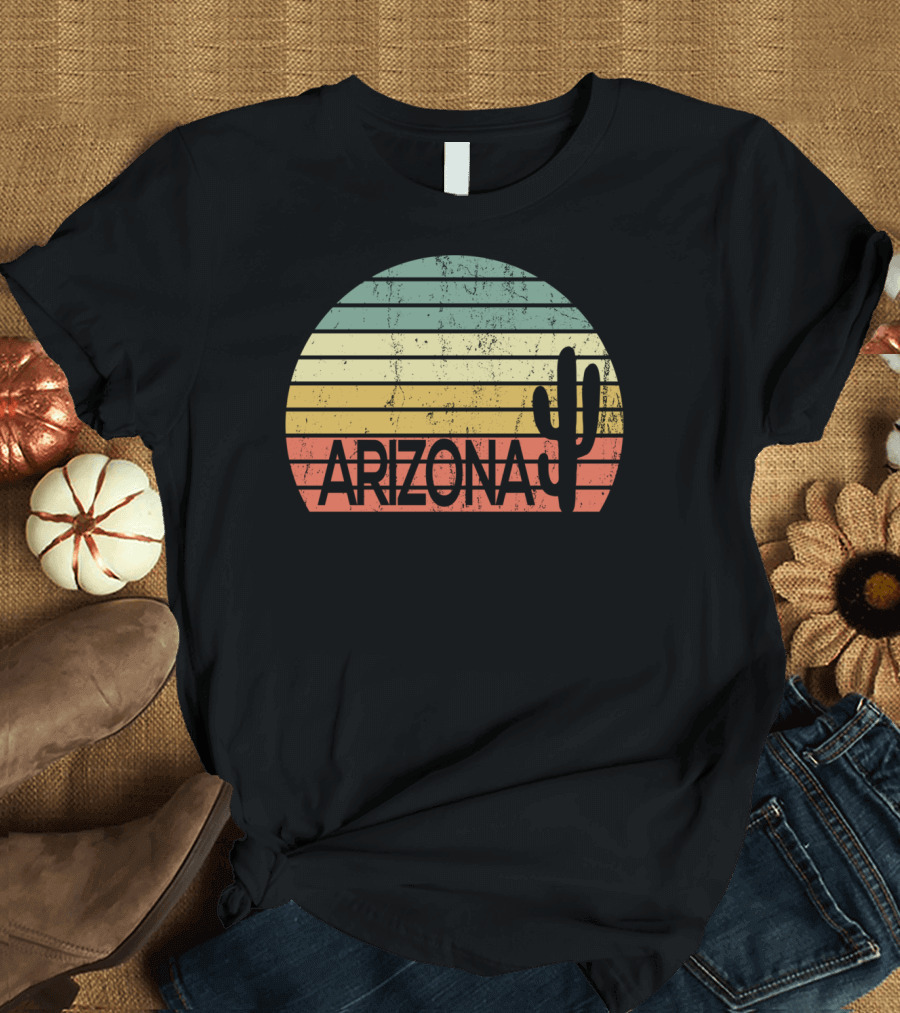 Arizona Vintage Sunset Cactus Desert Souvenir T-Shirt