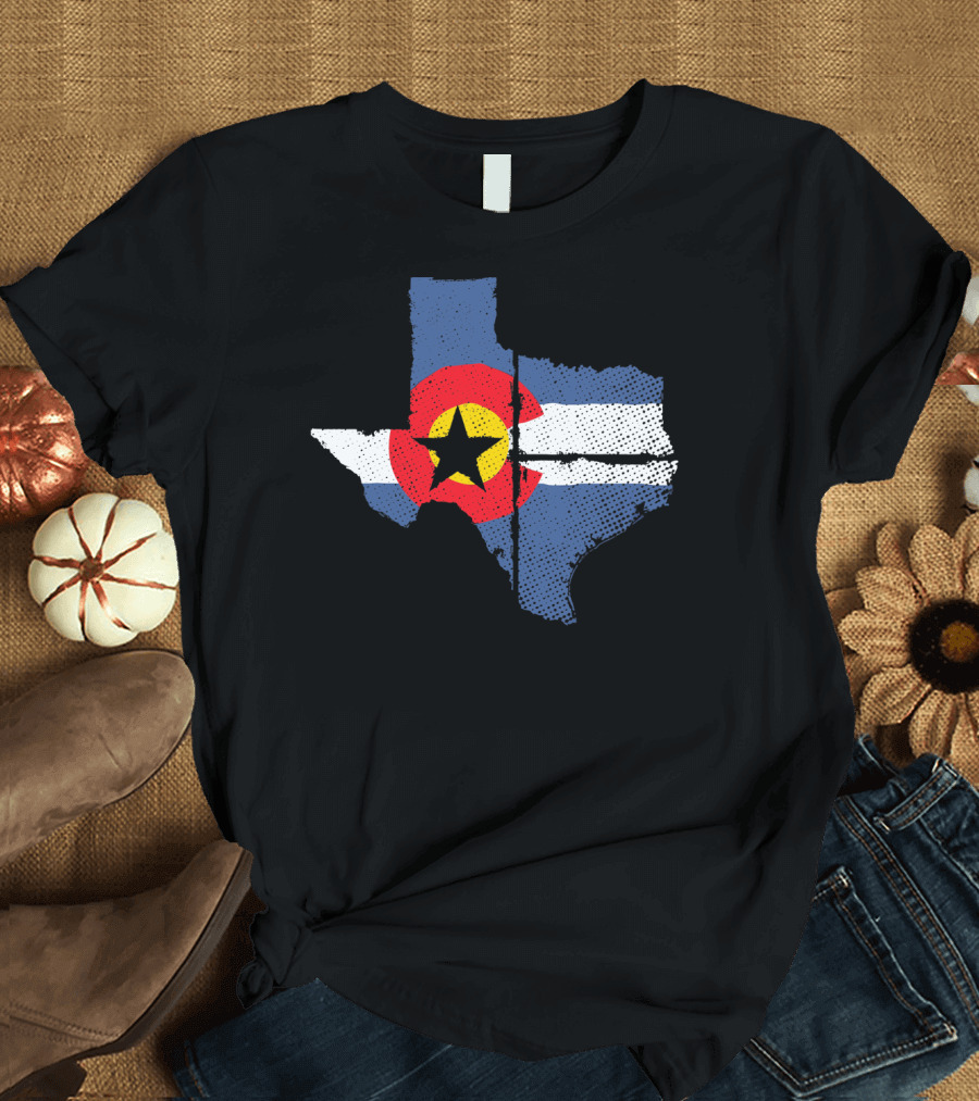 Colorado Flag Overlay on Texas Lone Star State Don't Mess T-Shirt