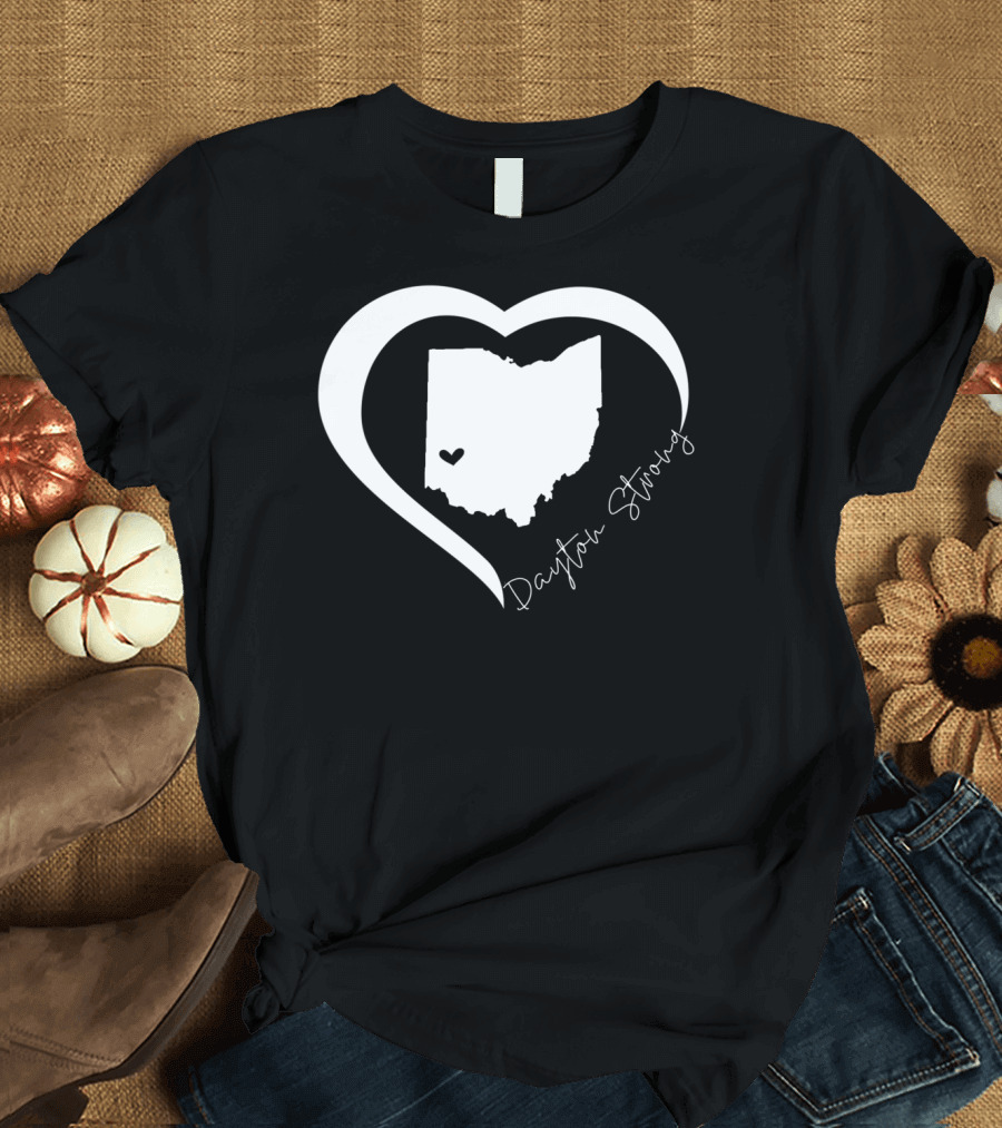 Dayton Strong Ohio Heart Map T-Shirt