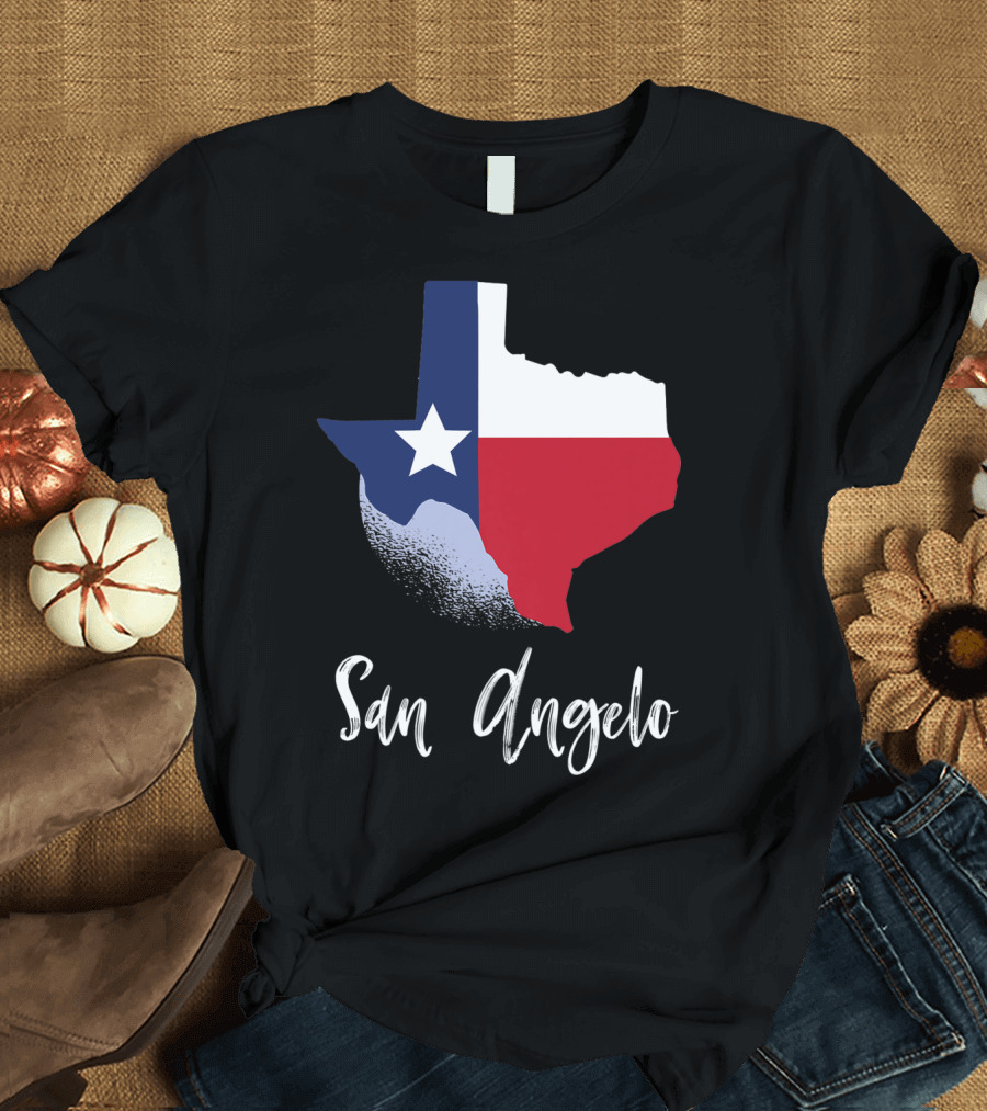 San Angelo Texas Lone Star State Texan Flag T-Shirt