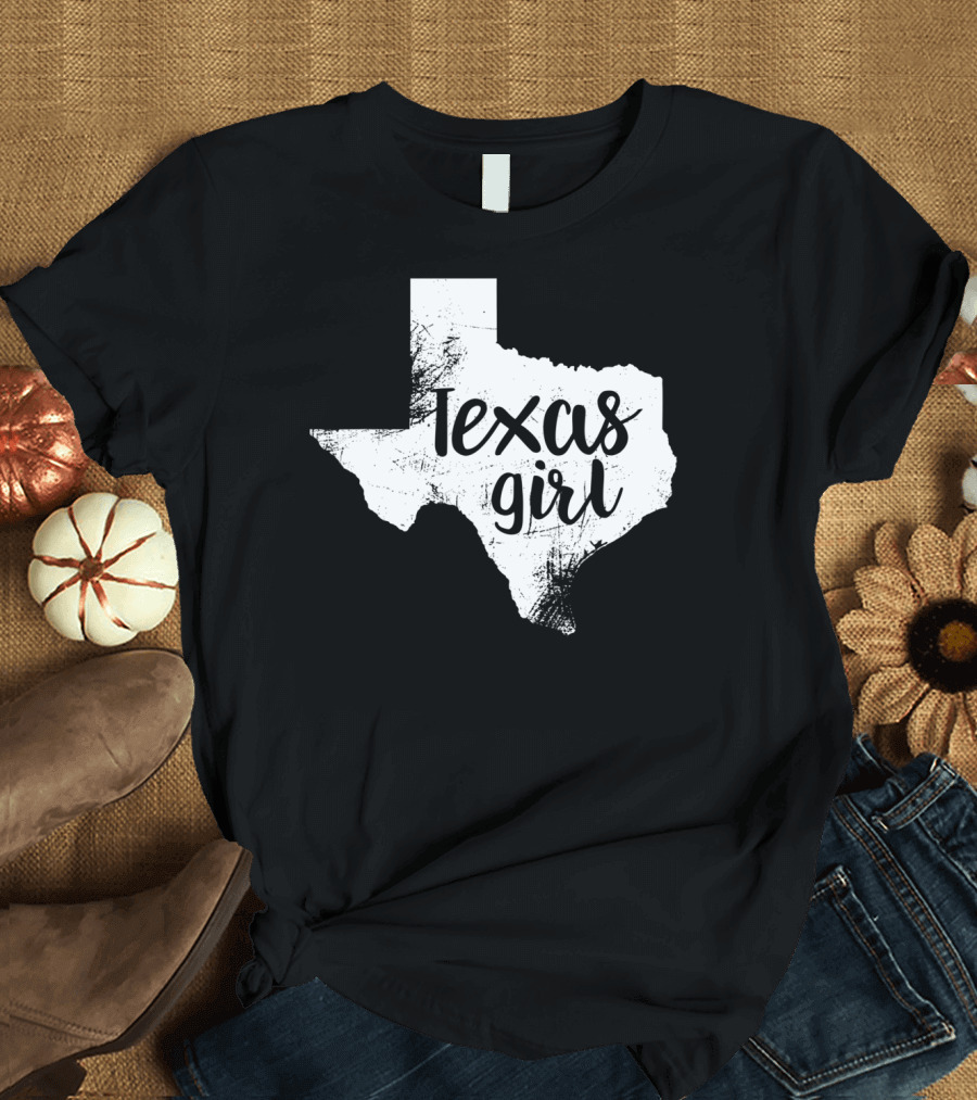 Texas Girl Distressed Lone Star State Home T-Shirt