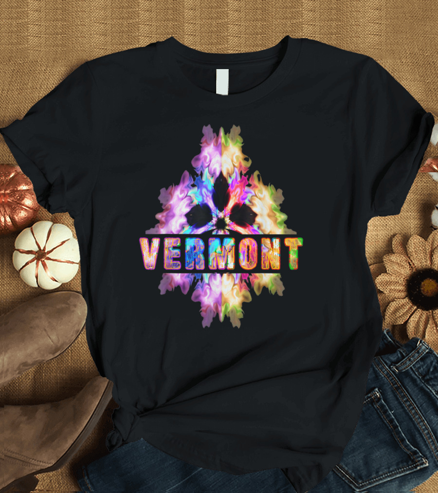Vermont Best Home State Proud VT Roots Colorful Tie-Dye T-Shirt