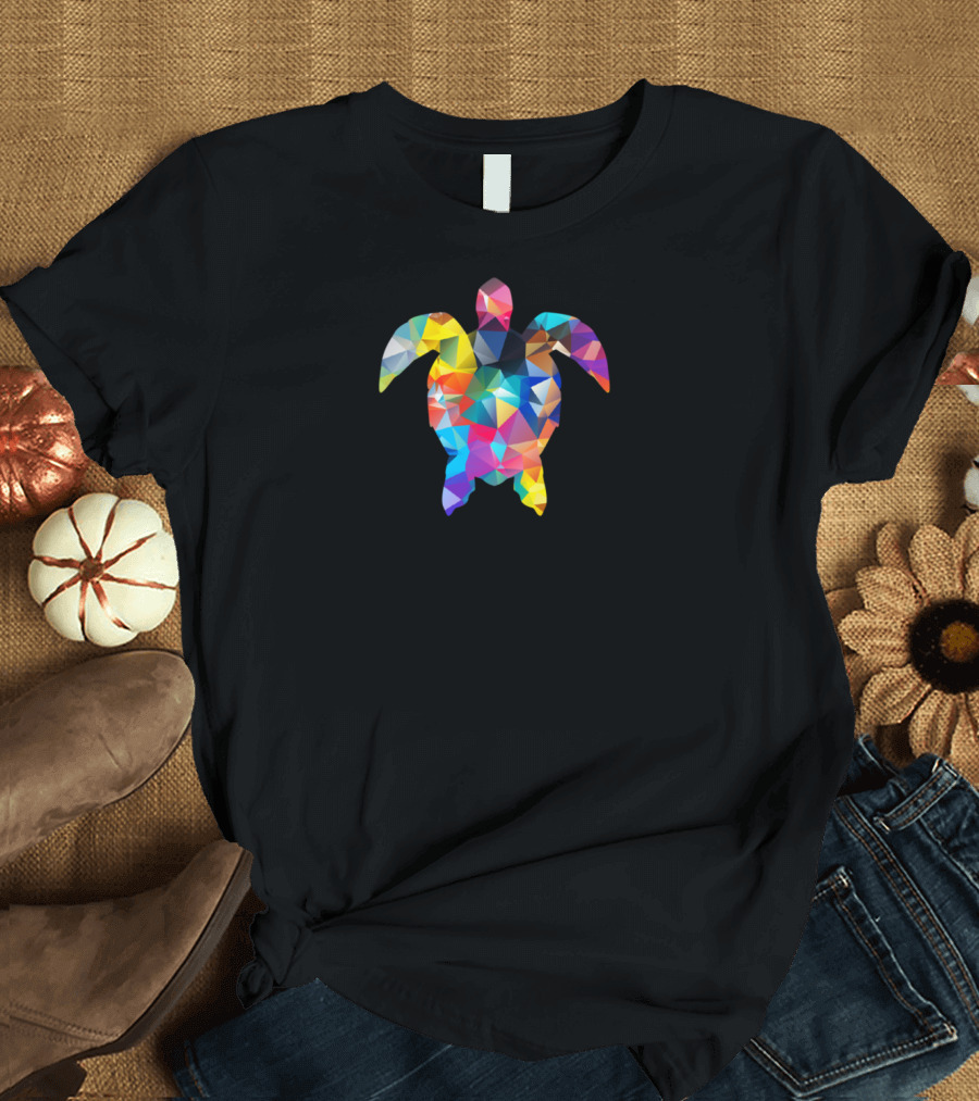 Tortoise Clothing Colorful Tortoise Geometric T-Shirt