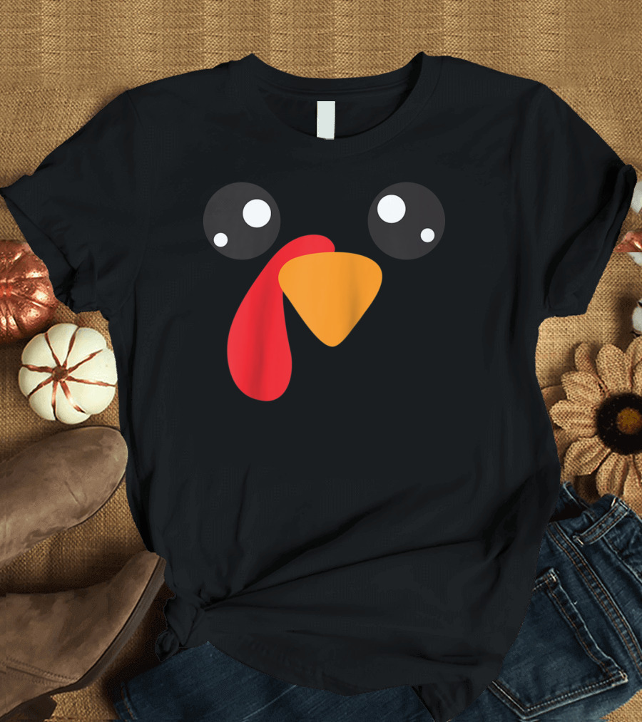 Turkey Face Humorous Thanksgiving Day T-Shirt