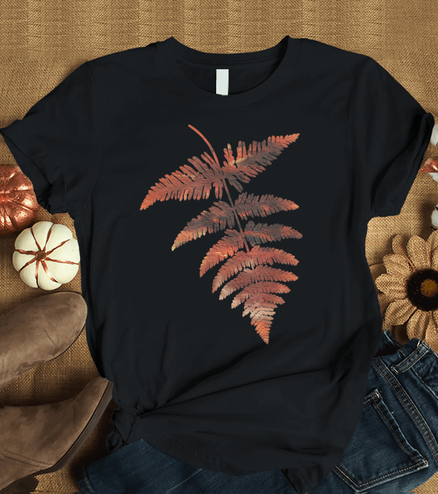 Fern Leaf Indian Summer Hiking Outdoor Autumn Nature Foliage T-Shirt
