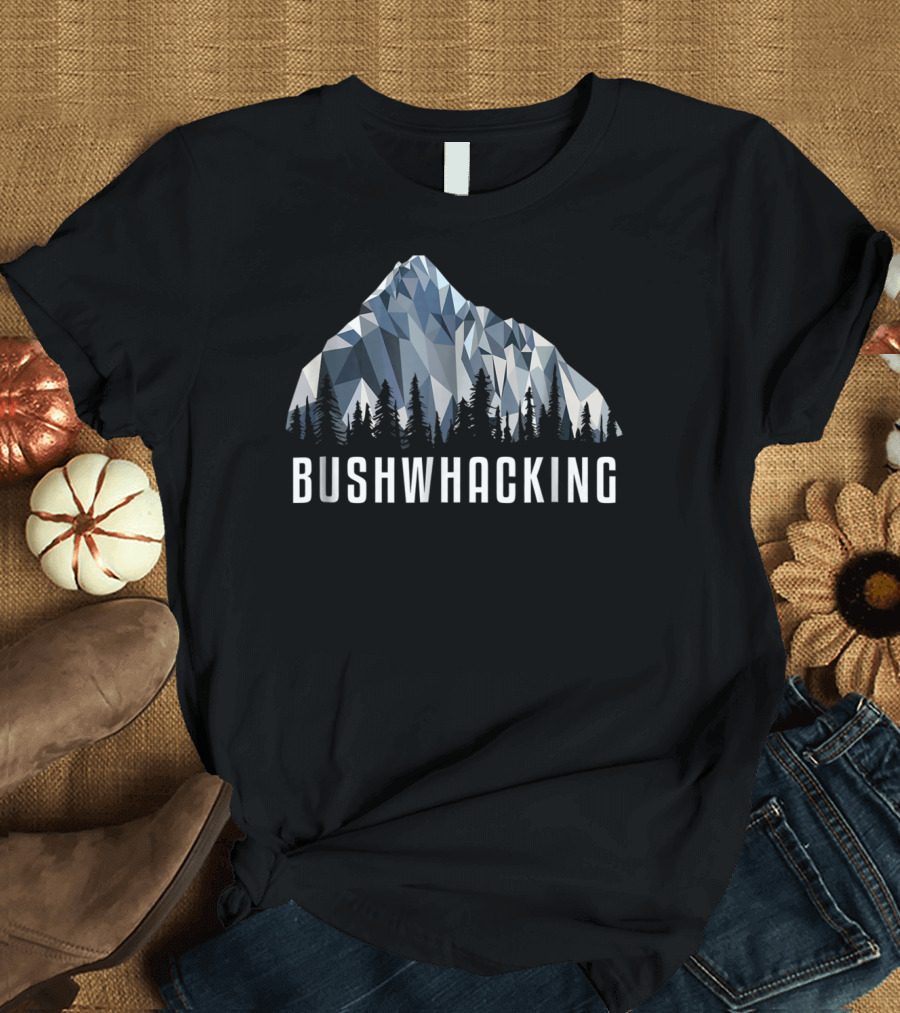 Bushwhacking Low Poly Mountain Forest Adventure T-Shirt