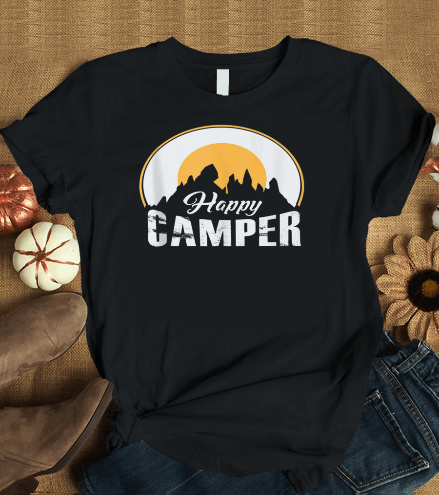 Happy Camper Mountain Sunrise Adventures T-Shirt