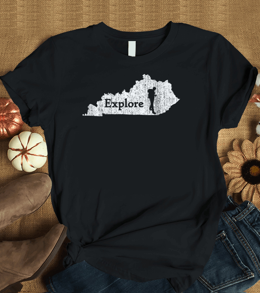 Explore Kentucky State Map Hiking Adventure T-Shirt