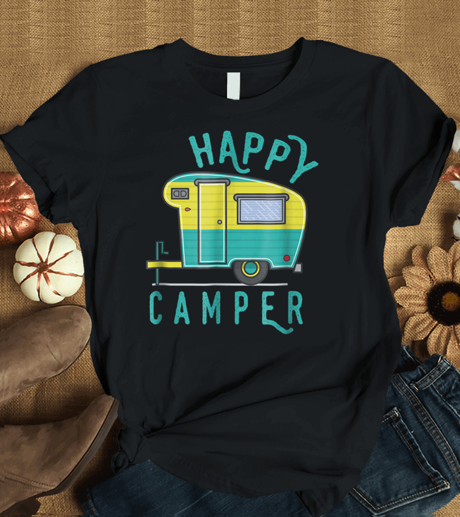 Happy Camper Vintage Trailer Adventure T-Shirt