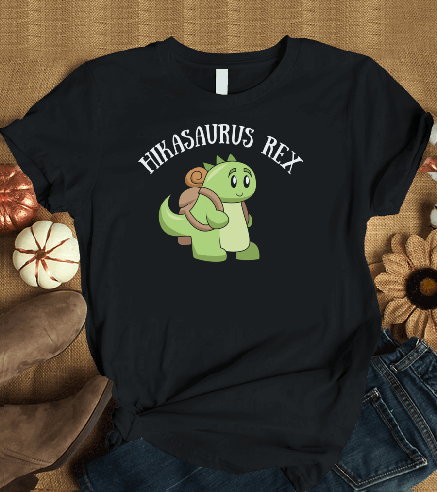 Hikasaurus Rex Dinosaur Backpacking Adventure T-Shirt