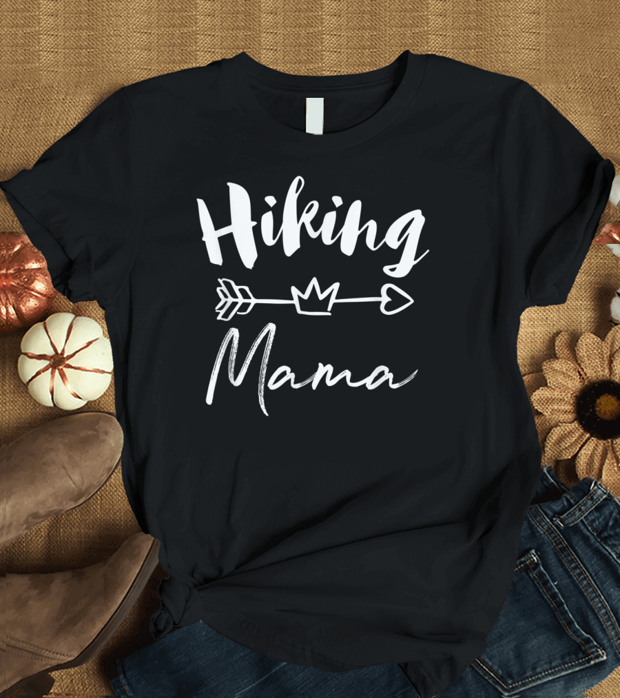 Hiking Mama Arrow Crown Heart T-Shirt