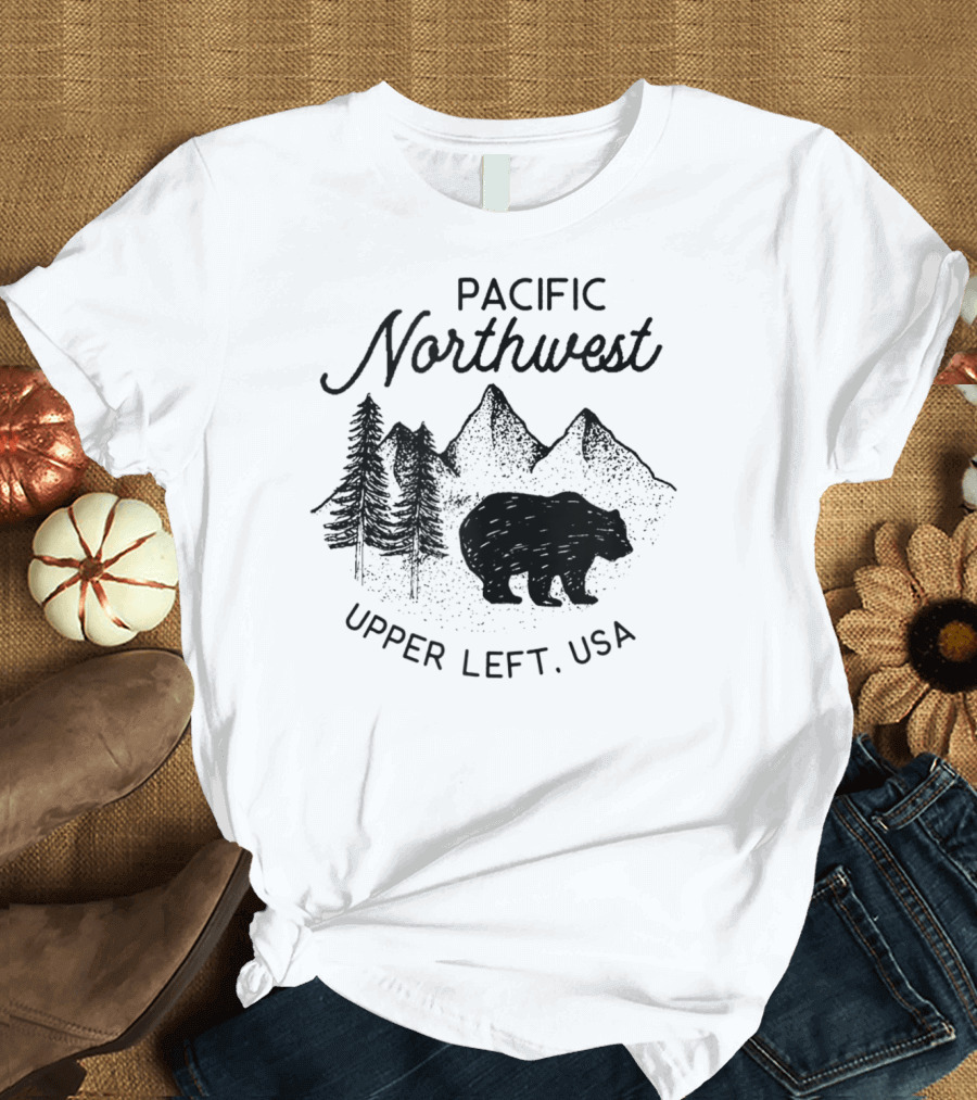 Pacific Northwest Upper Left USA Mountains Bear T-Shirt