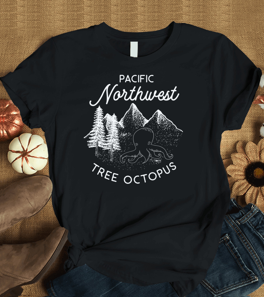 Pacific Northwest Tree Octopus Hiking Adventure T-Shirt