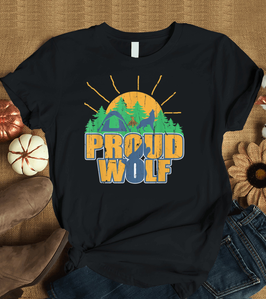 Proud Wolf Camping Cub Scout Hiking Adventure T-Shirt