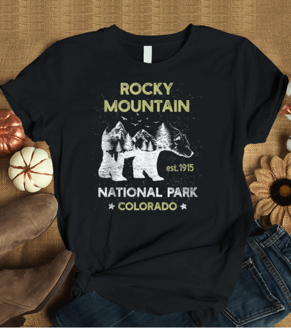 T-Shirt: Rocky Mountain National Park Colorado Est. 1915 Bear T-Shirt Rocky Mountain National Park Colorado Est. 1915 Bear T-Shirt
