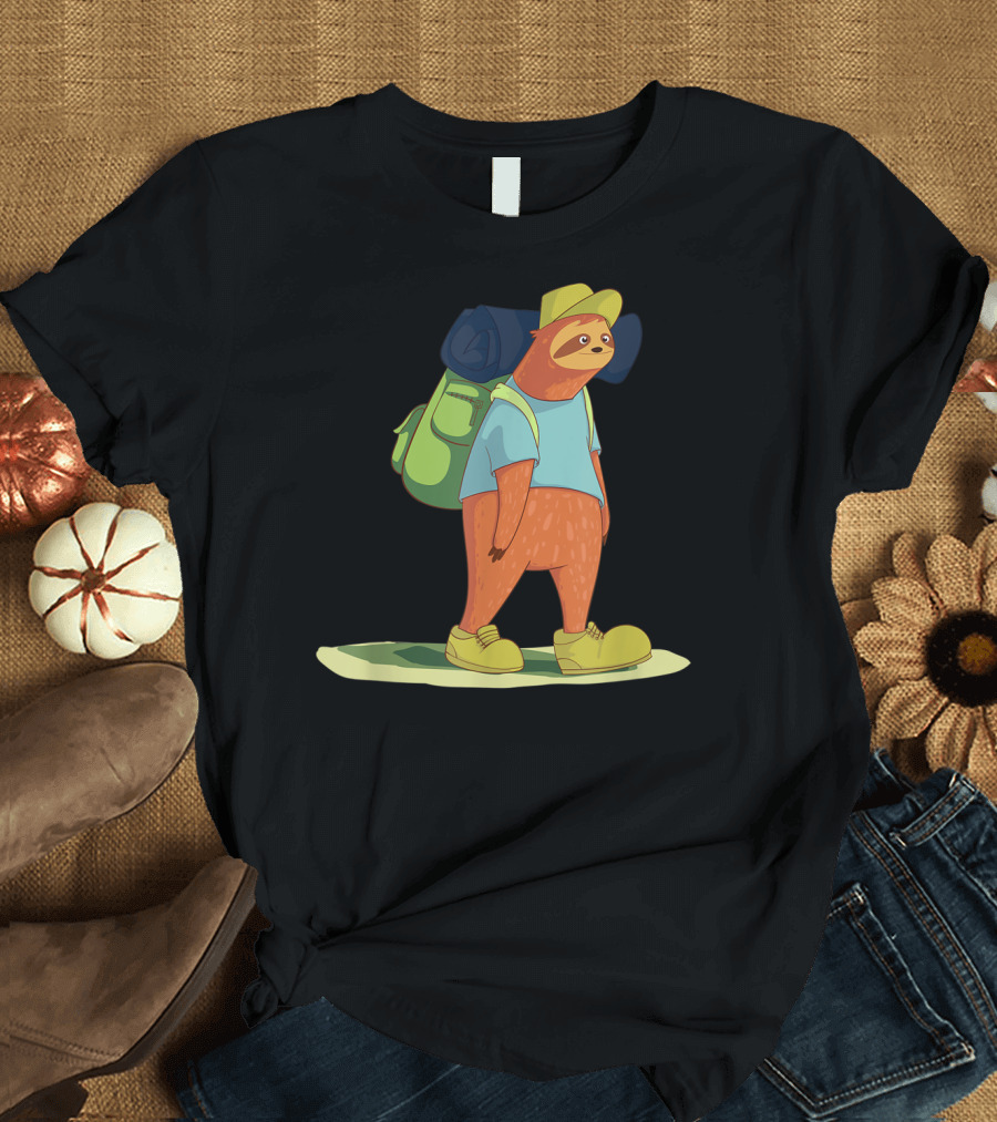 Adventure Sloth Hiking with Backpack for Nature Lover T-Shirt