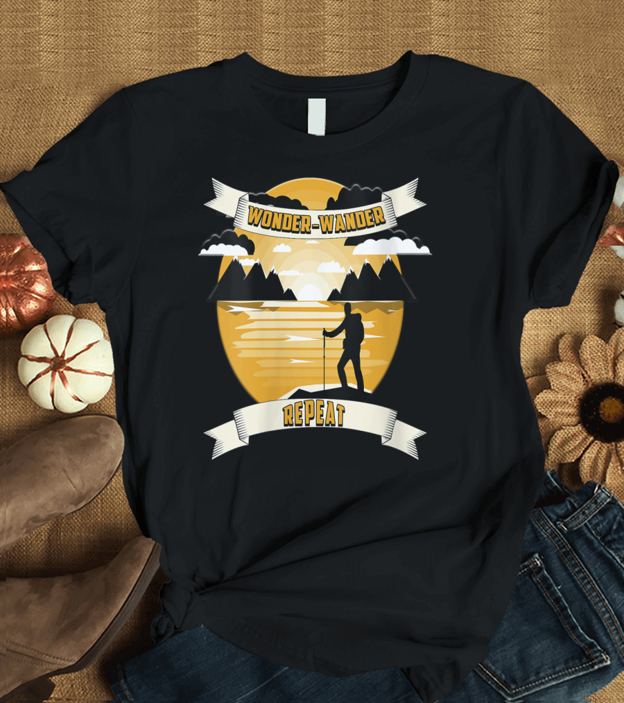 Wonder Wander Repeat National Trails Adventure Mountains Hiking T-Shirt