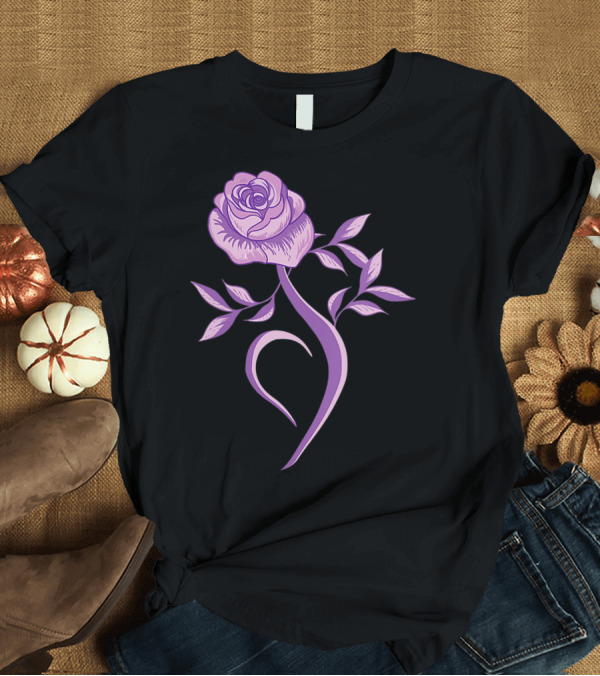 T-Shirt: Eating Disorder Awareness Recovery Purple Rose T-Shirt Eating Disorder Awareness Recovery Purple Rose T-Shirt