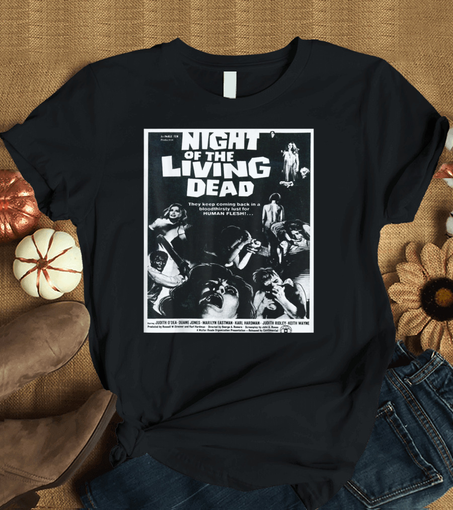 Night of the Living Dead Classic Horror Human Flesh Bloodthirsty Lust T-Shirt