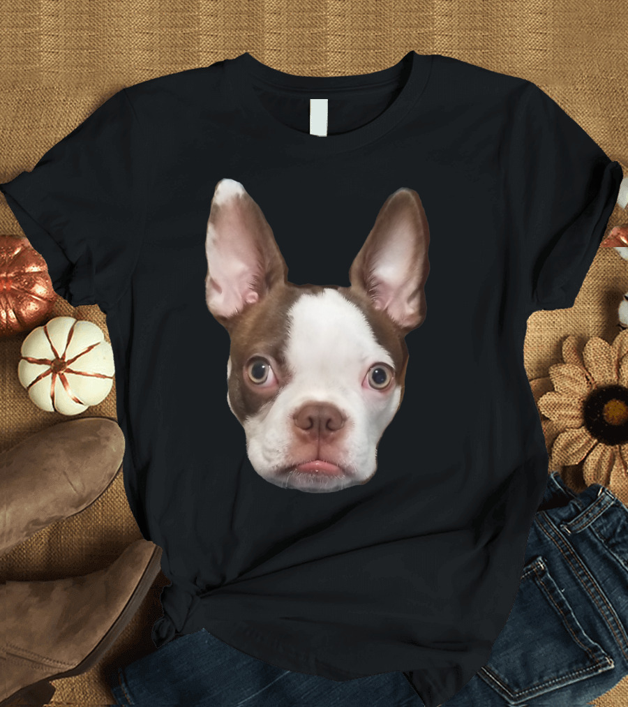 Adorable Boston Terrier Puppy Dog Face T-Shirt
