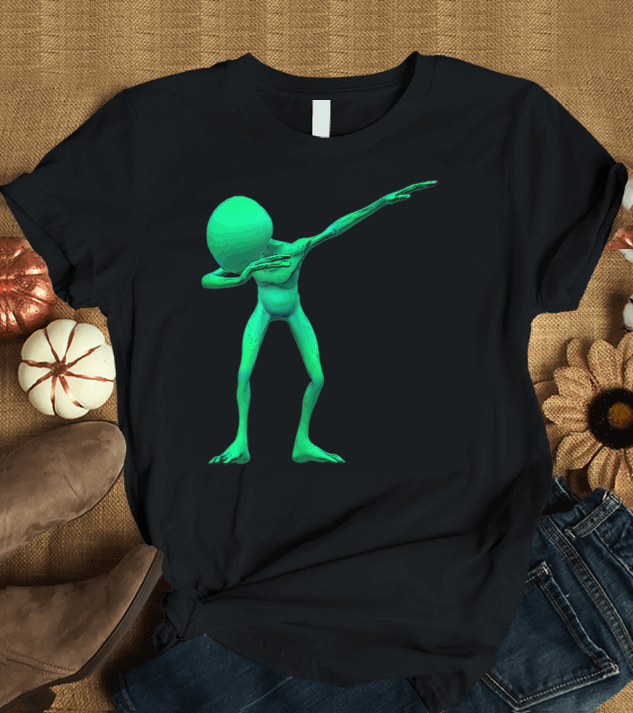Dabbing Alien Dab UFO Lover Halloween Party Easy Costume Fun T-Shirt