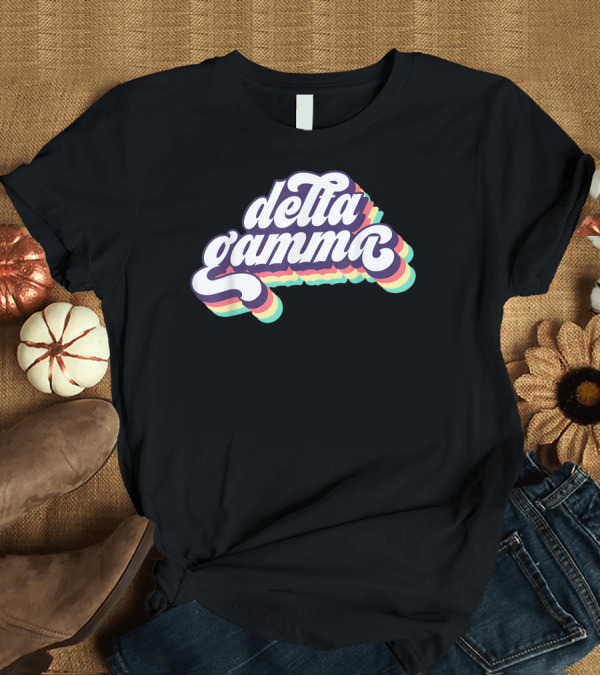 T-Shirt: Delta Gamma Retro Style Greek Letters T-Shirt Delta Gamma Retro Style Greek Letters T-Shirt