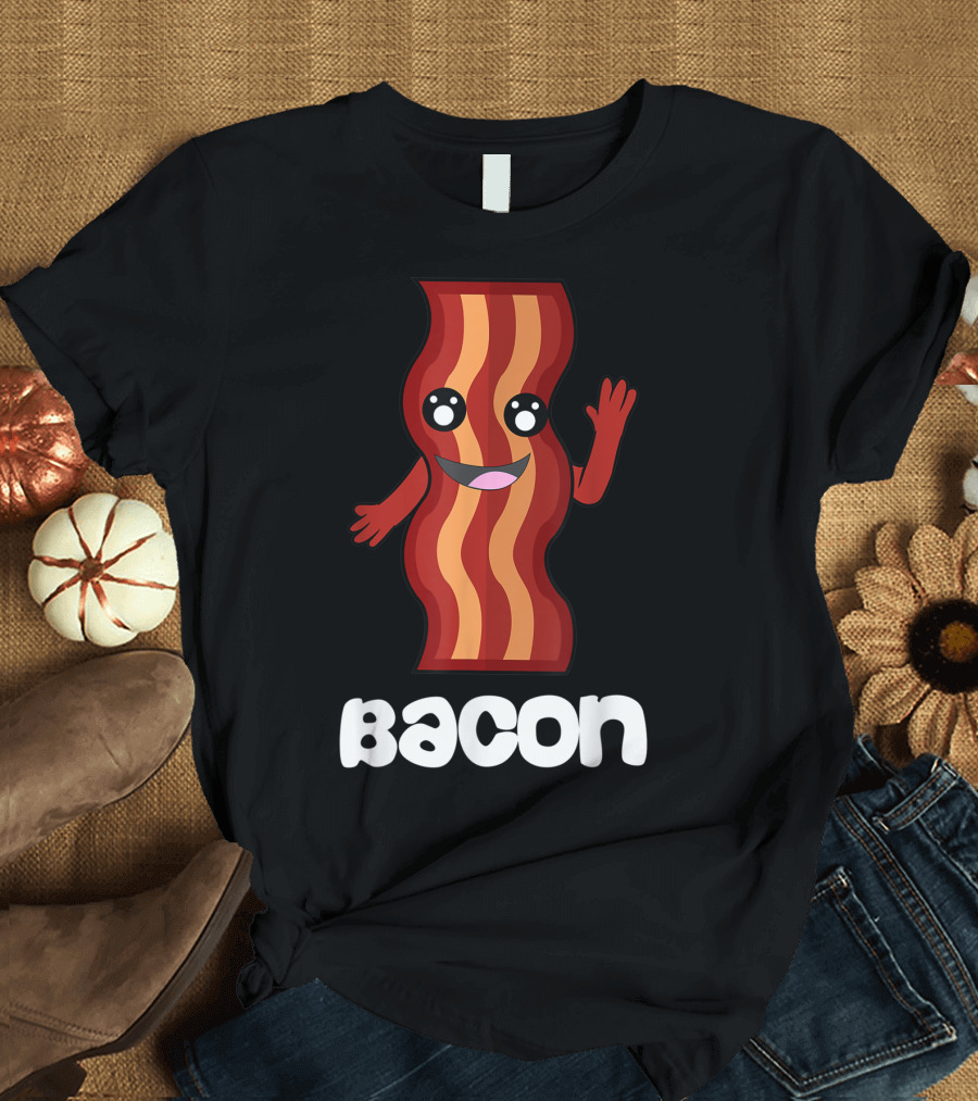 Funny Bacon Duo Valentines Halloween Simple T-Shirt