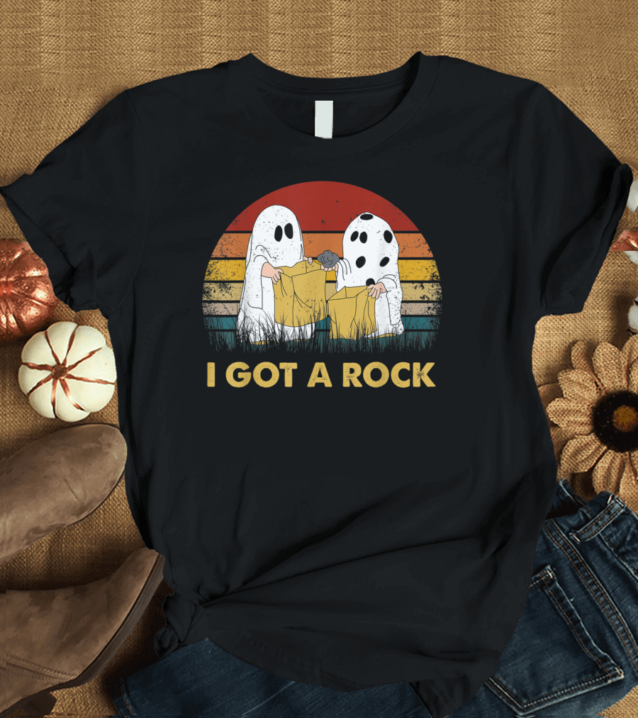 I Got A Rock Peanuts Halloween Ghosts Retro Sunset T-Shirt