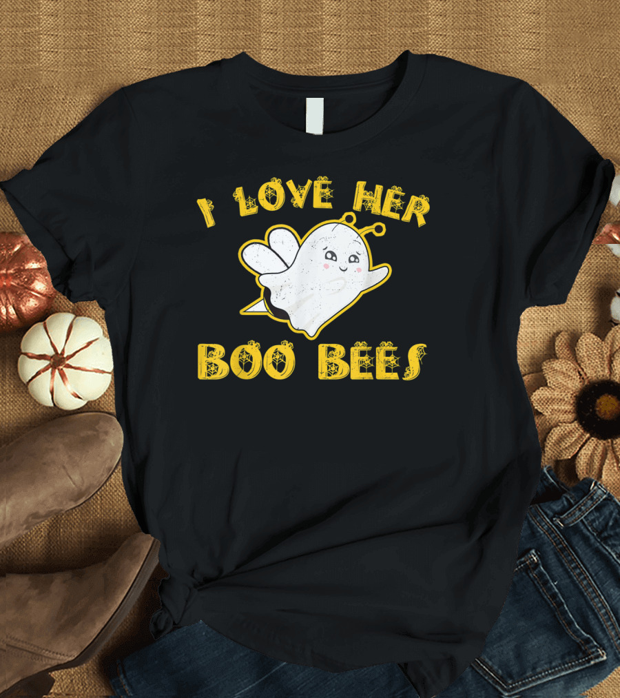 I Love Her Boo Bees Ghost Bee T-Shirt