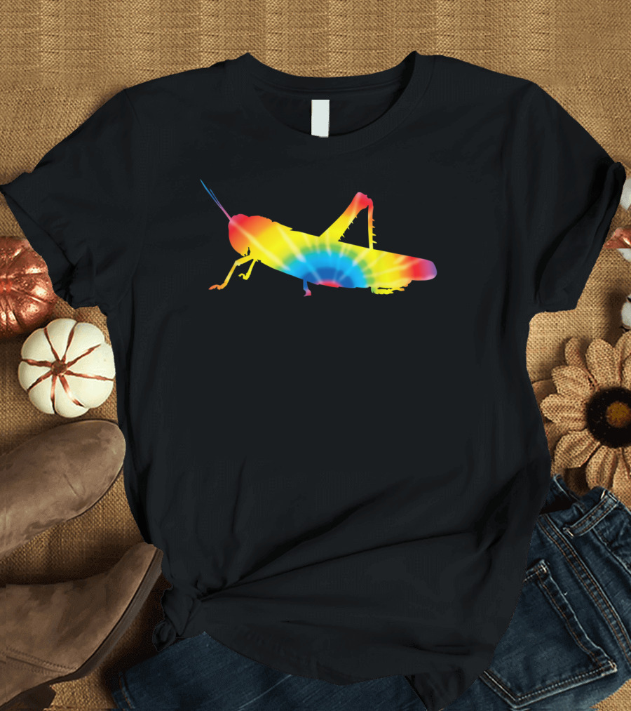 Tie Dye Grasshopper Katydid Rainbow T-Shirt