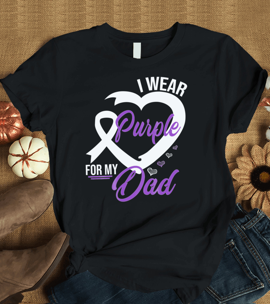 I Wear Purple for My Dad Alzheimer's Awareness T-Shirt