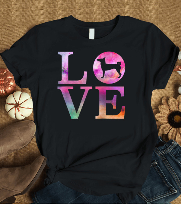 T-Shirt: Love Basenji Dog Breed Colorful Purple Watercolor T-Shirt Love Basenji Dog Breed Colorful Purple Watercolor T-Shirt