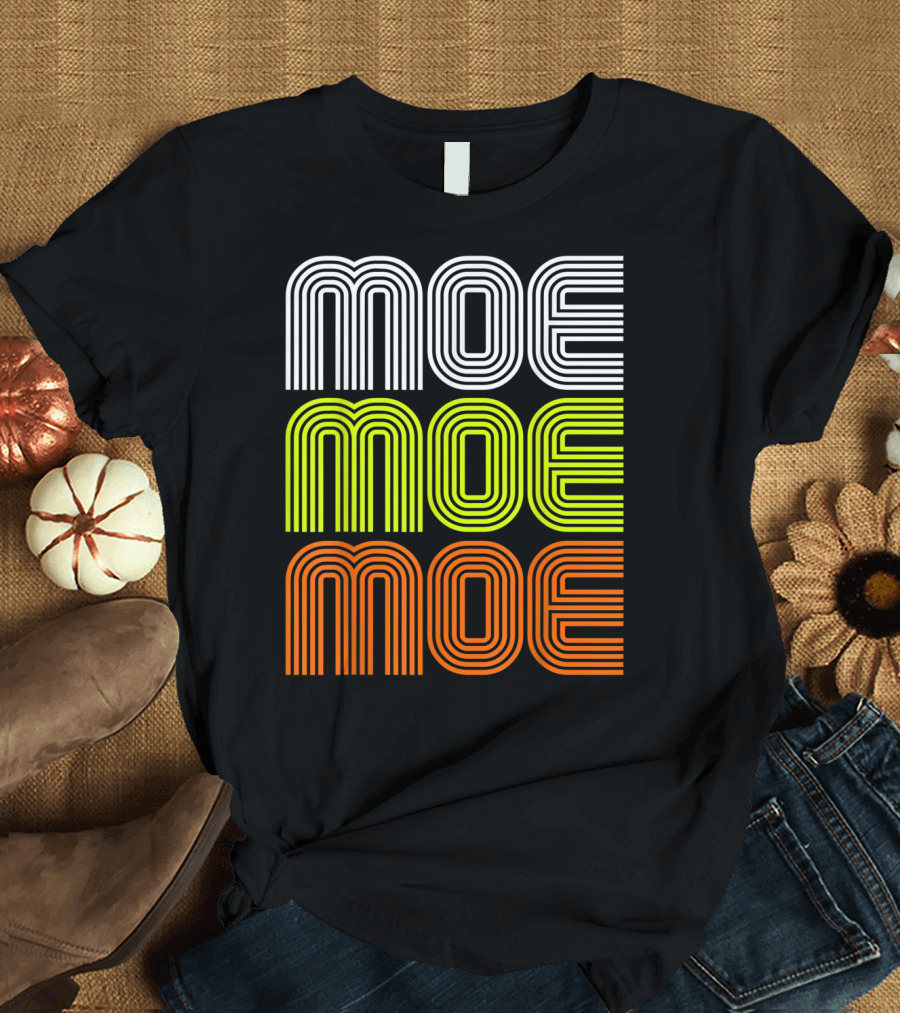 MOE MOE MOE Name Vintage 70S 80S Stripe T-Shirt