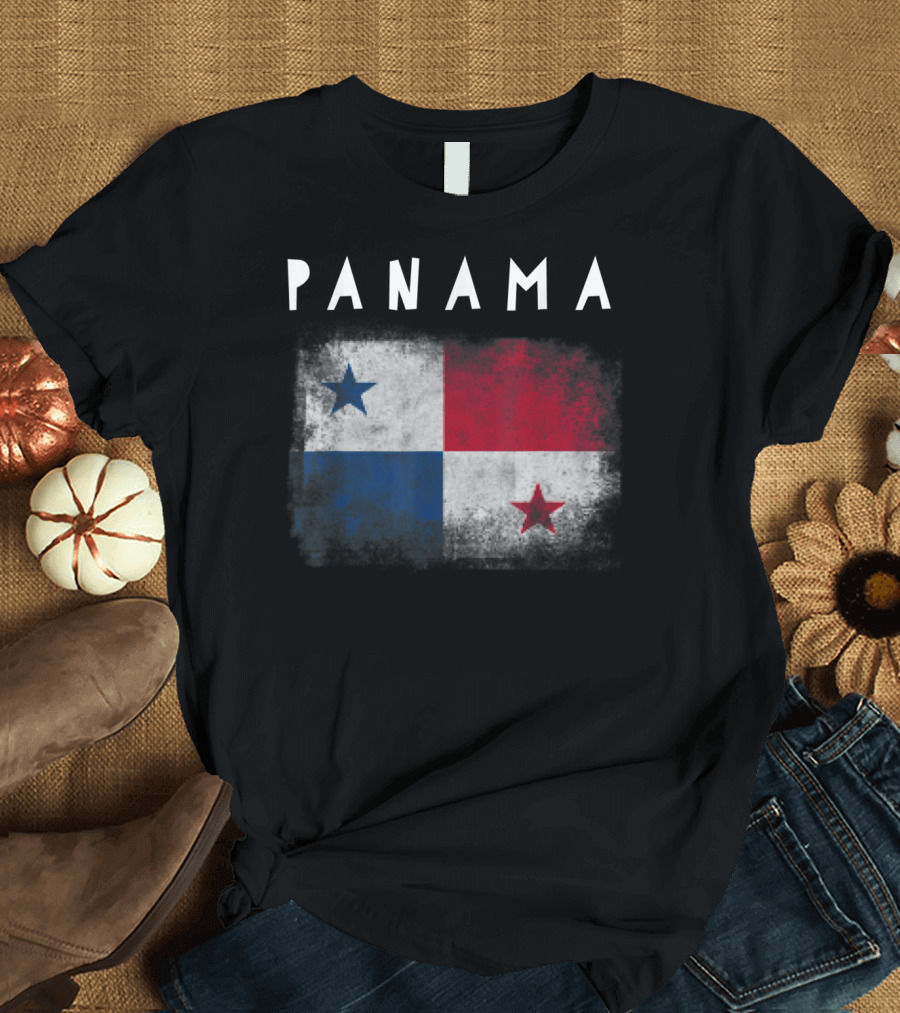 Panama Flag Vintage Panamanian Travel Camiseta T-Shirt