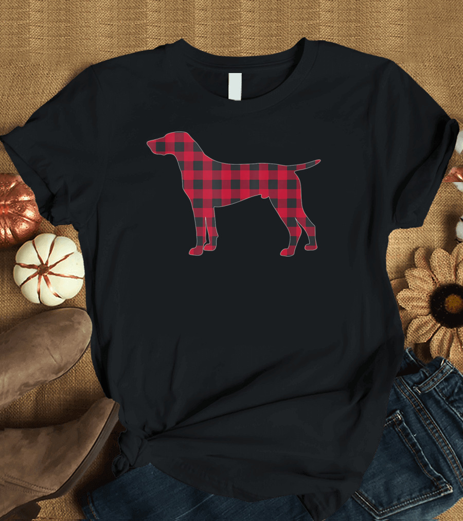 Red Plaid German Shorthaired Pointer Family T-Shirt