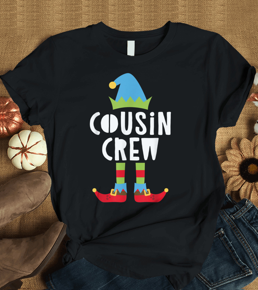 Cousin Crew Matching Elf Hat and Shoes T-Shirt