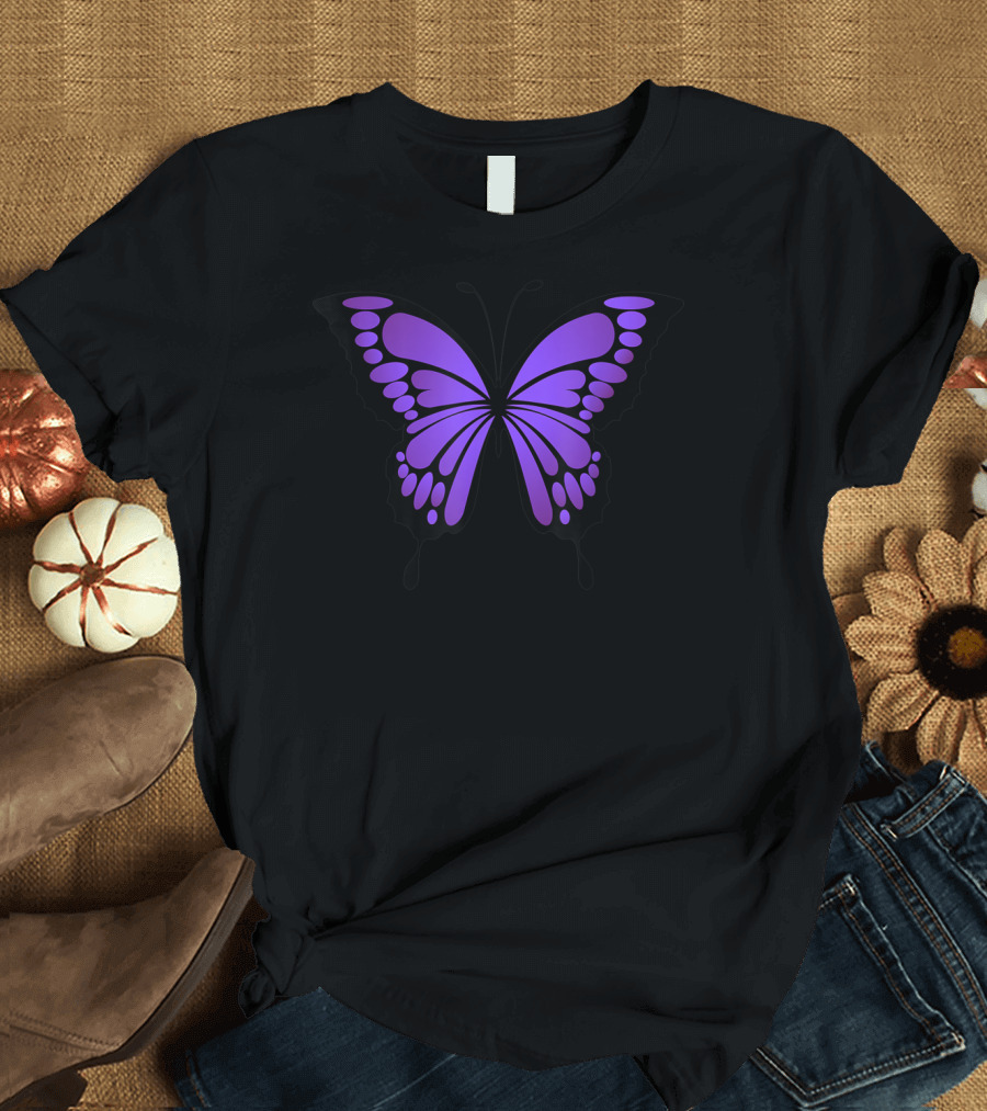 Vibrant Purple Butterfly T-Shirt