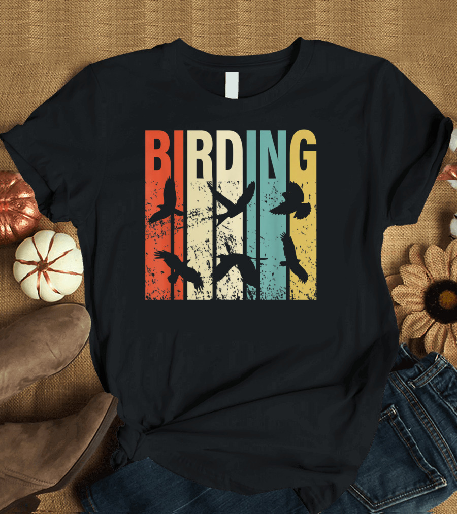 Birding Vintage Style Birding For Birders Bird Lover T-Shirt
