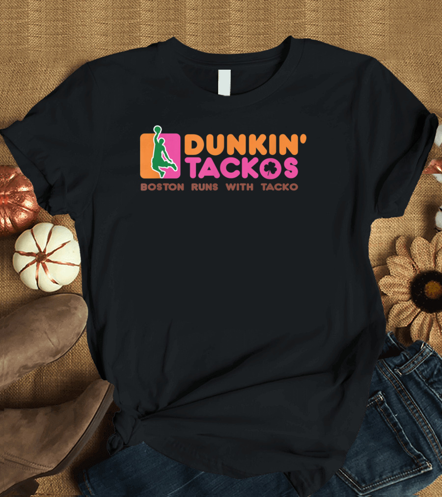 Dunkin' Tackos Boston Runs with Tacko T-Shirt