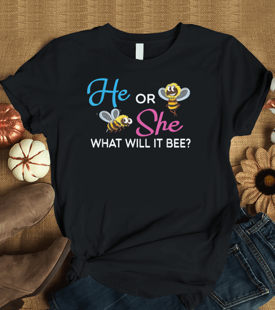 He Or She What Will It Bee Gender Reveal Group Bumblebee T-Shirt