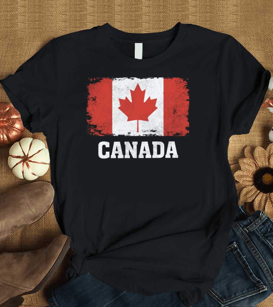 Canada Flag Grunge Style Canadian Pride T-Shirt